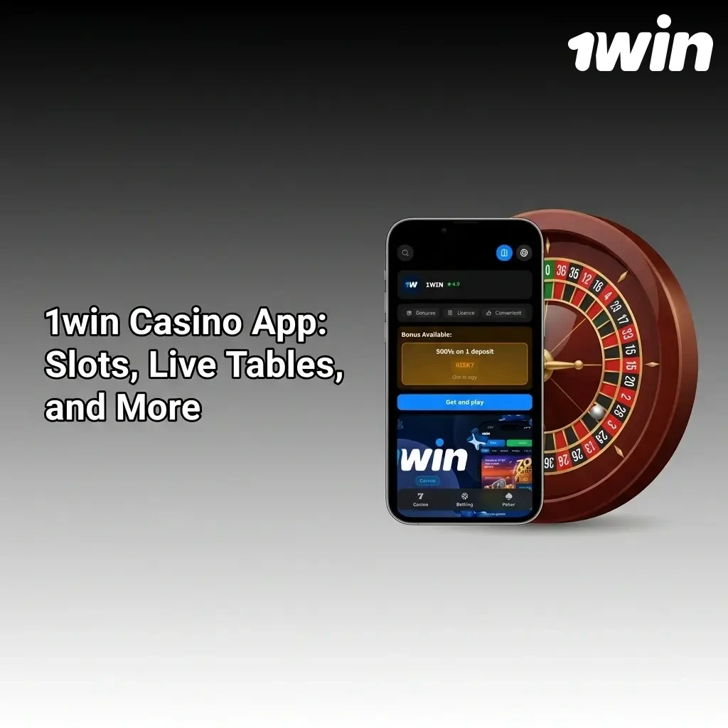 1win casino app displaying slots, live dealer tables, and casino games from top providers on a mobile screen