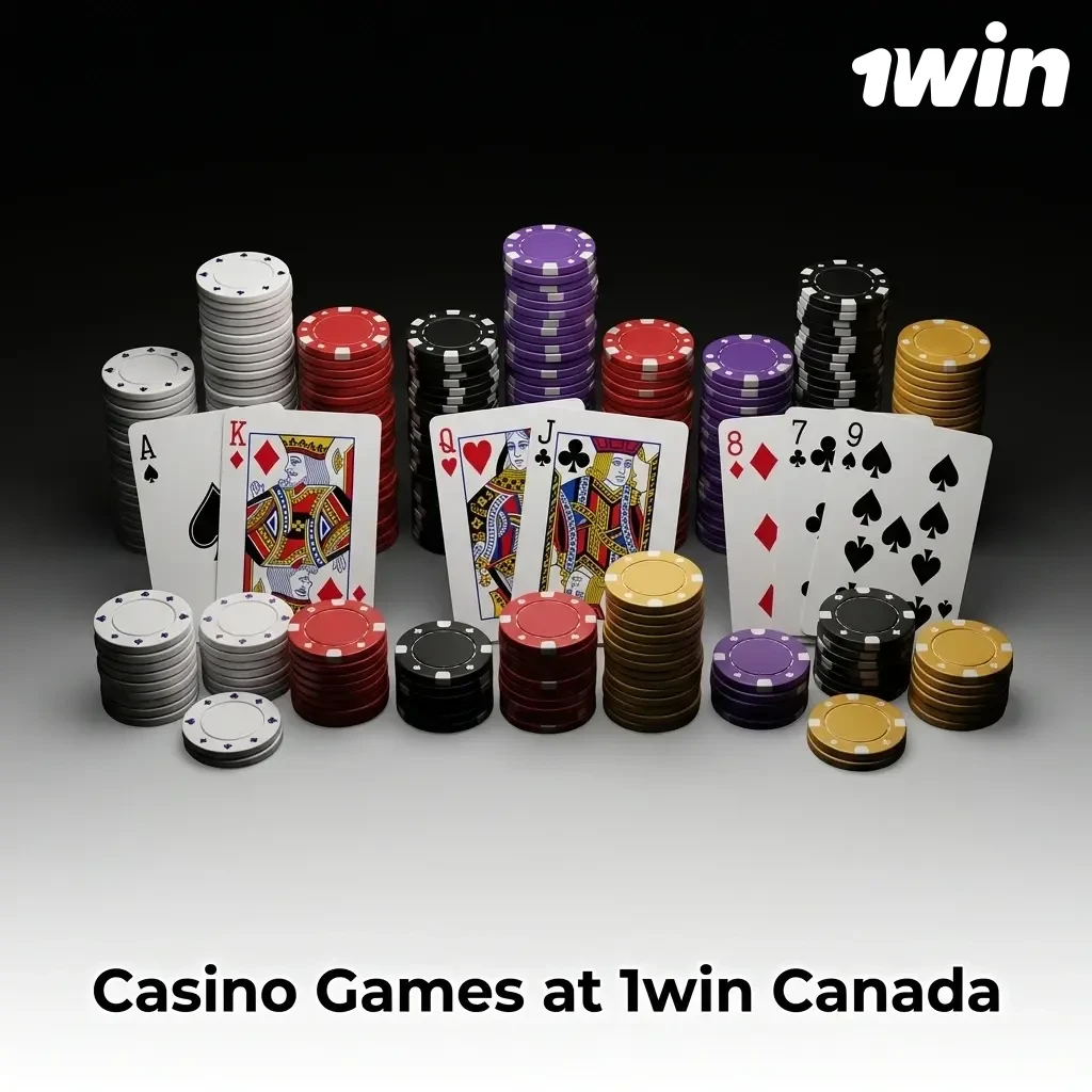 1win Canada casino games selection featuring slots, live dealer tables, poker, crash games, and over 15,000 titles