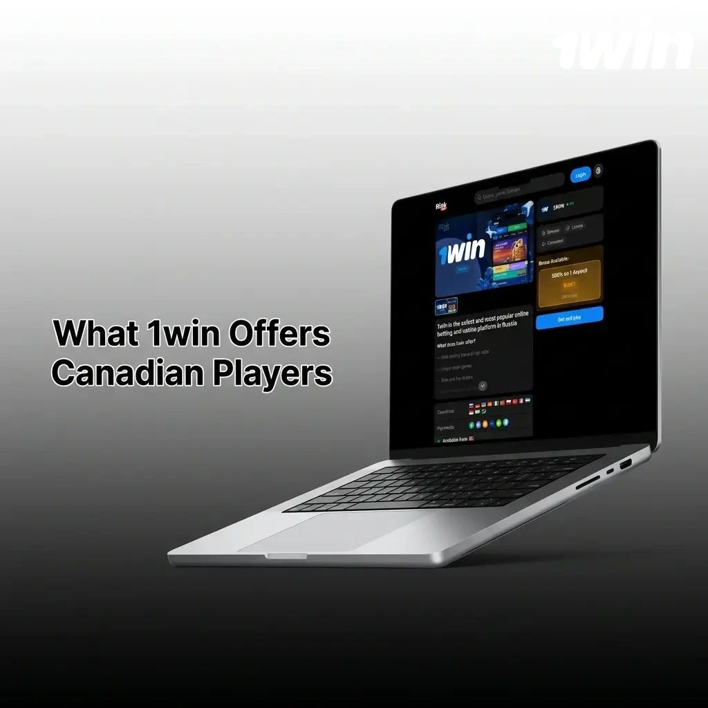 1win Canada platform showing sports betting, casino games, mobile app on Android and iOS, with SSL security features